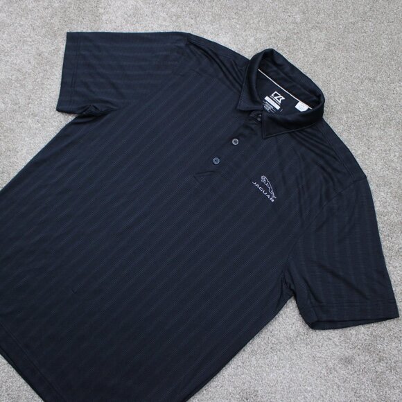 Cutter & Buck Jaguar Polo Shirt Men Medium Blue CB DryTec Polyester S/S Pullover - Picture 3 of 13